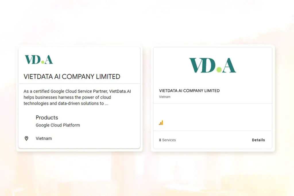 Chứng chỉ Google Cloud Platform và Google Marketing Platform của VietData.AI